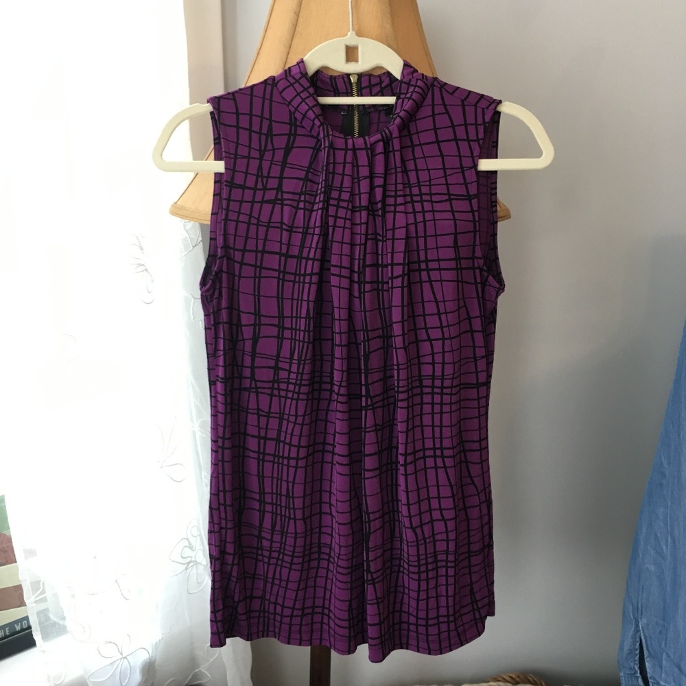 Patterned High-Neck Blouse